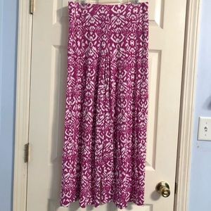 Lauren Ralph Lauren Pink/White Patterned Wide Pants